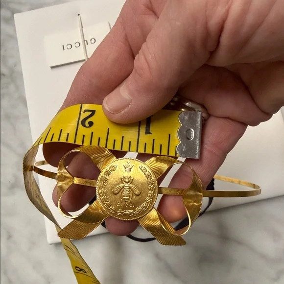 Gucci Gold Coin and Bow Headband in Sleeper Bag and Gift Box